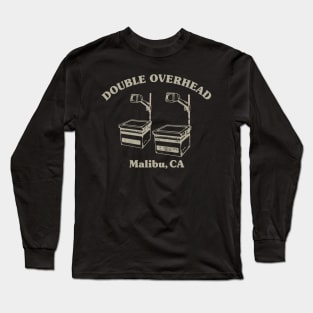 Double Overhead Malibu, California - Dark Long Sleeve T-Shirt